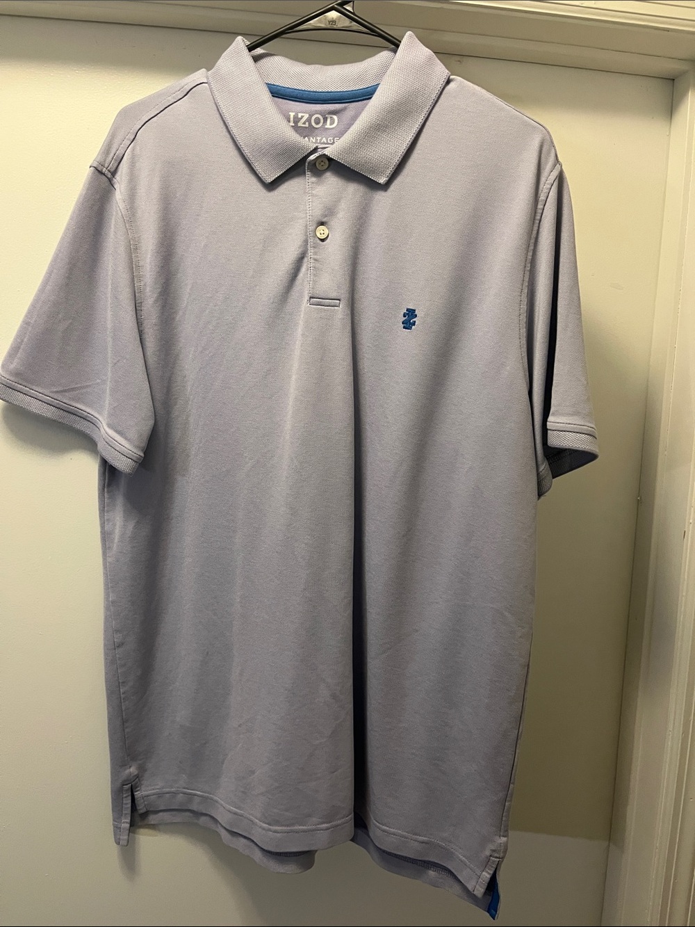 Izod Men's Lavender Polo Shirt with Blue Crest